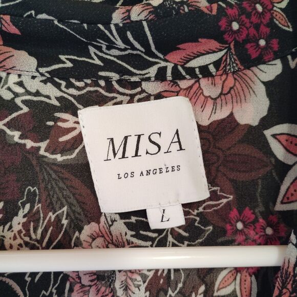 Misa women's Mayli floral midi Dress button down whimsical cottagecore boho L - Picture 2 of 6